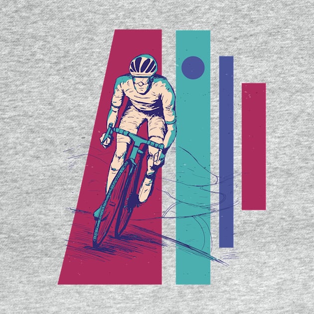 Retro Cyclist Illustration // Vintage Bicycle Rider by SLAG_Creative